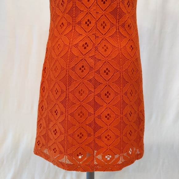 Trina Turk Almost Paradise Bright Orange Lace Mini Dress - Picture 6 of 8